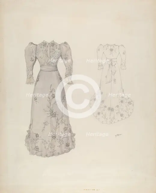 Dress, c. 1937. Creator: Arelia Arbo.