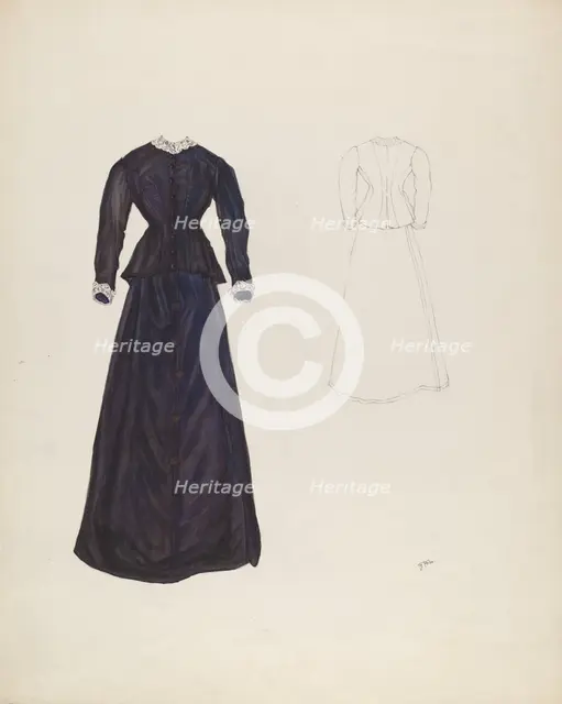 Dress, c. 1937. Creator: Arelia Arbo.