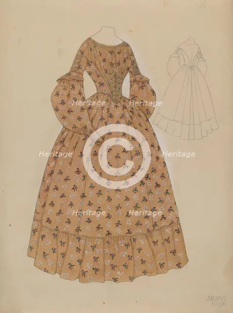 Dress, c. 1937. Creator: Julie C Brush.