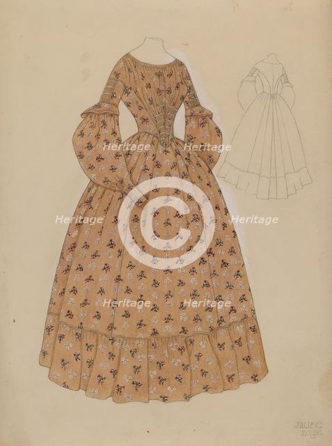 Dress, c. 1937. Creator: Julie C Brush.