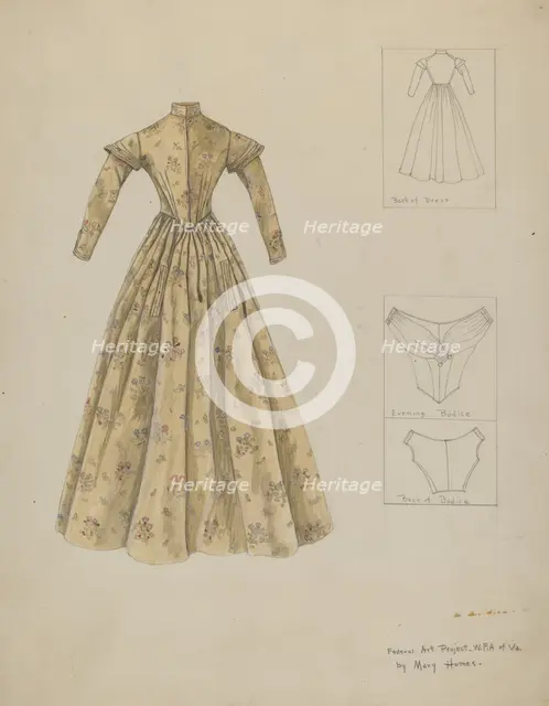 Dress, c. 1937. Creator: Mary E Humes.
