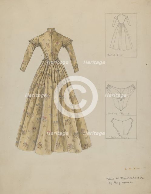 Dress, c. 1937. Creator: Mary E Humes.
