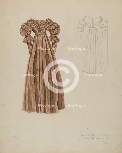 Dress, c. 1937. Creator: Mary E Humes.