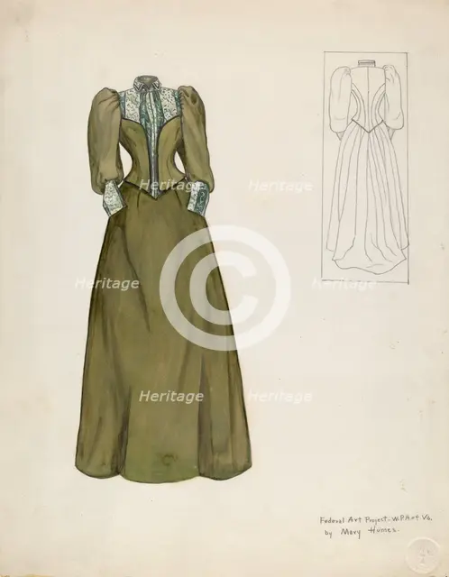 Dress, c. 1937. Creator: Mary E Humes.