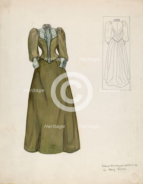 Dress, c. 1937. Creator: Mary E Humes.
