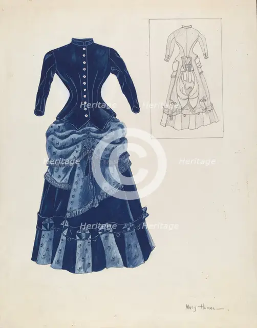 Dress, c. 1937. Creator: Mary E Humes.