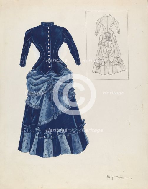 Dress, c. 1937. Creator: Mary E Humes.