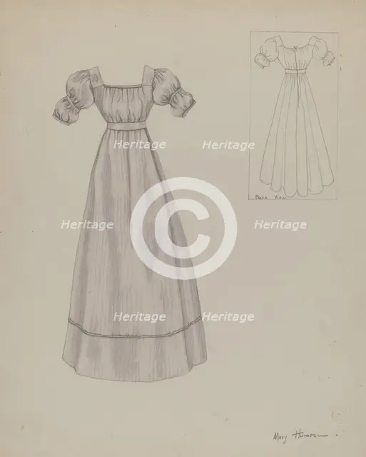 Dress, c. 1937. Creator: Mary E Humes.