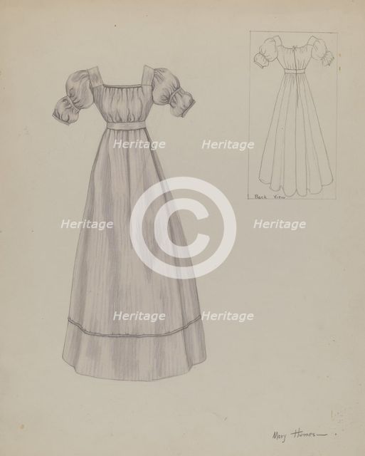 Dress, c. 1937. Creator: Mary E Humes.