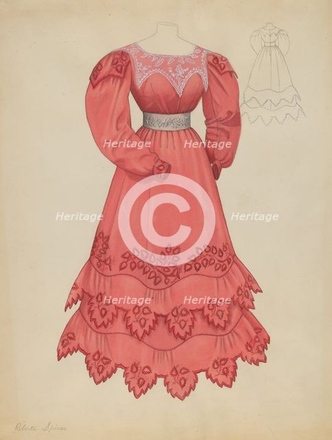 Dress, c. 1937. Creator: Roberta Spicer.