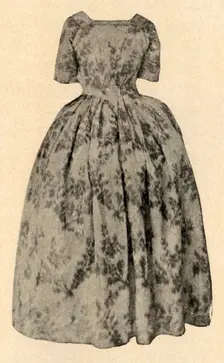 Dress of buff chine silk, worn by Lady Stuart in Barbados Colony c1700, (1937). Creator: Unknown