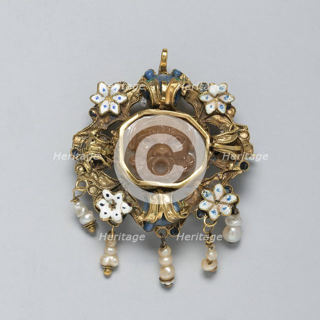 Dress Ornament, Germany, 16th century (cameo); 17th century (mount). Creator: Unknown.