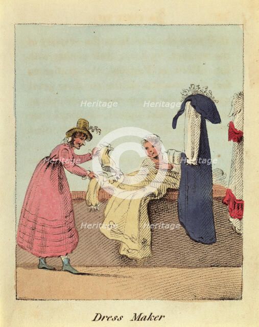 'Dress Maker', 1818. Artist: John Harris