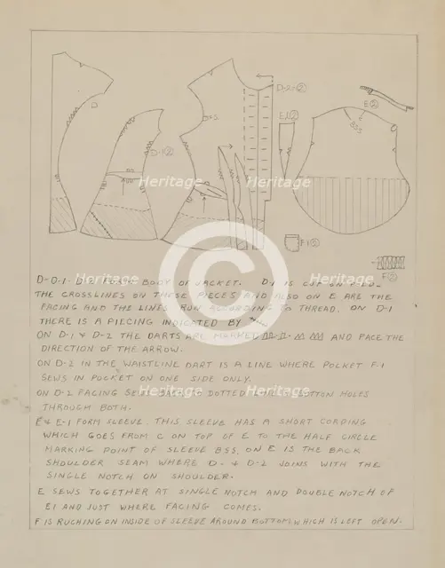 Dress Pattern, 1935/1942. Creator: Bessie Forman.
