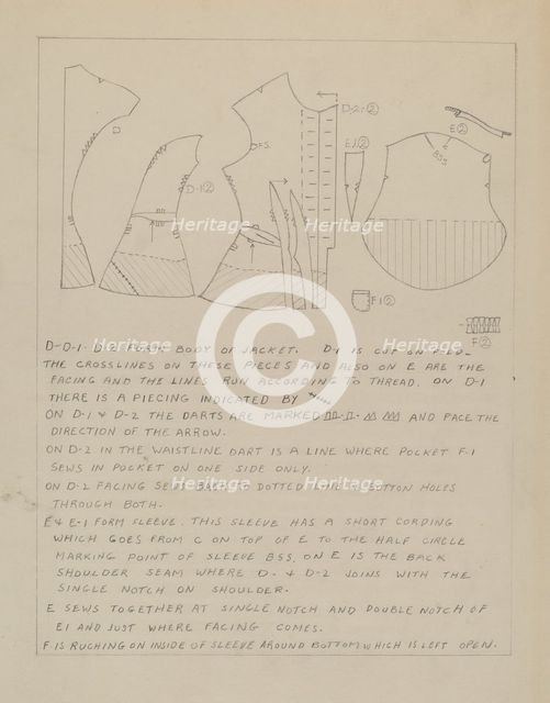 Dress Pattern, 1935/1942. Creator: Bessie Forman.