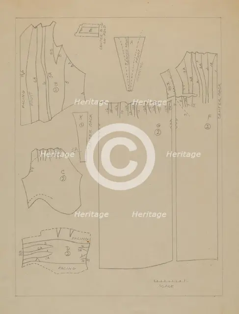 Dress (Pattern), c. 1936. Creator: Dorothy Gernon.