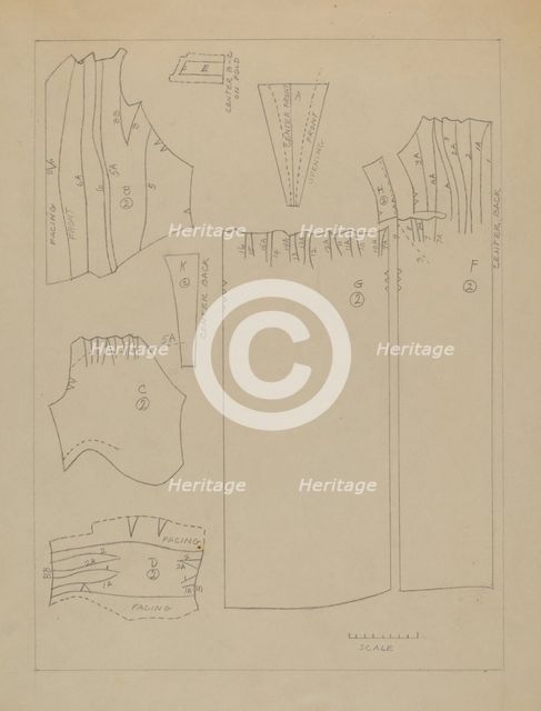 Dress (Pattern), c. 1936. Creator: Dorothy Gernon.