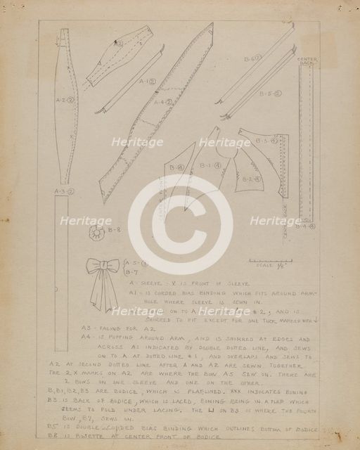 Dress Pattern, c. 1936. Creator: Emery Herrett.