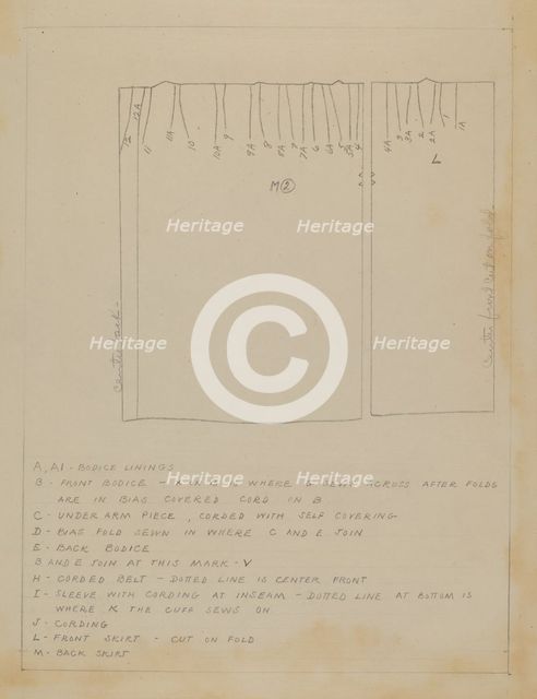 Dress (Pattern), c. 1936. Creator: Jean Peszel.