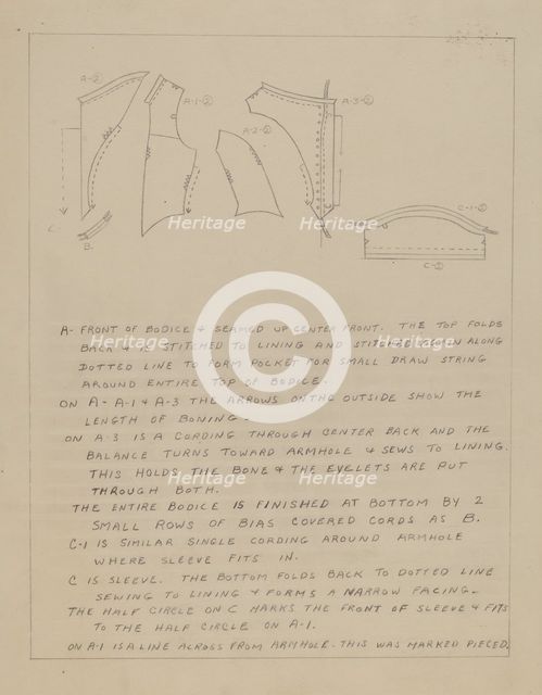 Dress Pattern, c. 1938. Creator: Bessie Forman.