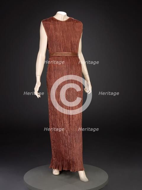 Dress With Belt, 1930s-1940s. Creator: Mariano Fortuny y Madrazo.