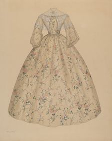 Dress with Cape Collar, 1935/1942. Creator: Nancy Crimi
