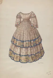Dress with Hoop Skirt, 1935/1942. Creator: Mary E Humes