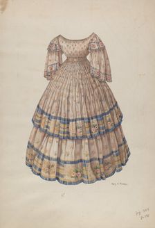 Dress with Hoop Skirt, 1935/1942. Creator: Mary E Humes