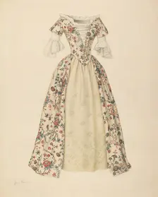 Dress with Quilted Petticoat, 1935/1942. Creator: Jean Peszel