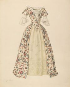 Dress with Quilted Petticoat, 1935/1942. Creator: Jean Peszel