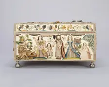 Dressing Box Depicting the Finding of Moses and Scenes from Abraham and Hagar, c. 1668. Creator: Unknown