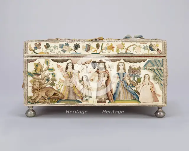 Dressing Box Depicting the Finding of Moses and Scenes from Abraham and Hagar, c. 1668. Creator: Unknown.