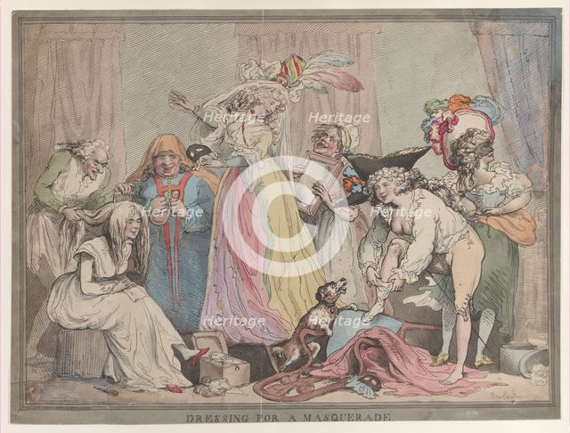 Dressing for a Masquerade, April 1, 1790., April 1, 1790. Creator: Thomas Rowlandson.