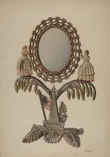 Dressing Mirror (cast iron), 1939. Creator: Paul Ward
