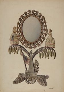 Dressing Mirror (cast iron), 1939. Creator: Paul Ward