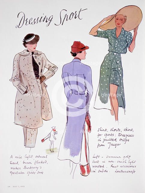 'Dressing Sport', fashion illustration, 1935. Artist: Unknown