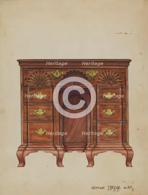 Dressing Table, 1936. Creator: Michael Trekur.