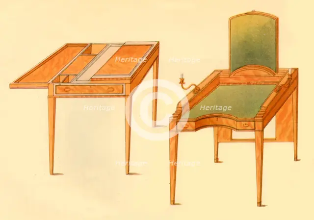 Dressing table and folding table, 1787, (1946). Creator: Unknown.