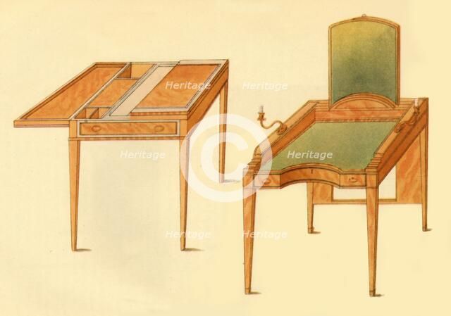 Dressing table and folding table, 1787, (1946). Creator: Unknown.
