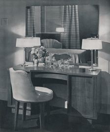 Dressing table in American walnut with swivel dressing chair to match 1942