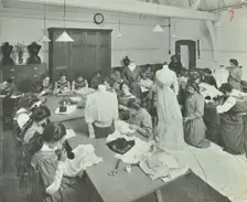 Dressmaking class, Hammersmith Trade School for Girls, London, 1911