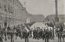 Dreyfus Affair: patriotic demonstration in honour of General Saussier, Paris, France, 1898. Creator: Unknown