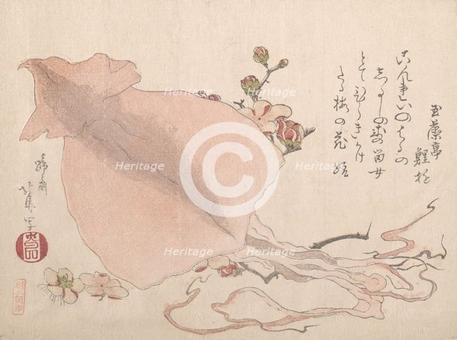 Dried Cuttle-Fish and Plum Blossoms, early 19th century., early 19th century. Creators: Hokuba, Chou.