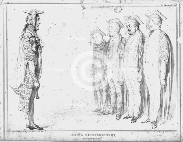 'Drill Extraordinary, or University Dicipline', 1834. Creator: John Doyle.