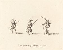 Drill with the Musket, 1634/1635. Creator: Jacques Callot