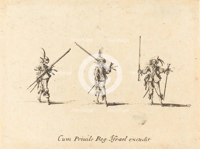 Drill with the Musket, 1634/1635. Creator: Jacques Callot.