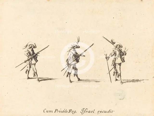 Drill with the Musket, 1634/1635. Creator: Jacques Callot.