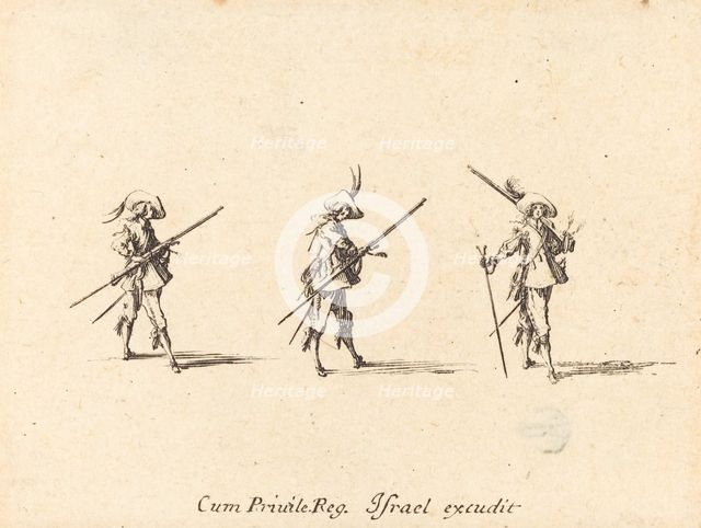 Drill with the Musket, 1634/1635. Creator: Jacques Callot.