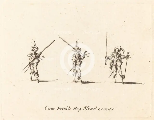 Drill with the Musket, 1634/1635. Creator: Jacques Callot.