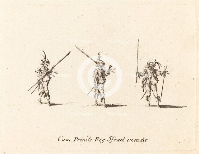 Drill with the Musket, 1634/1635. Creator: Jacques Callot.